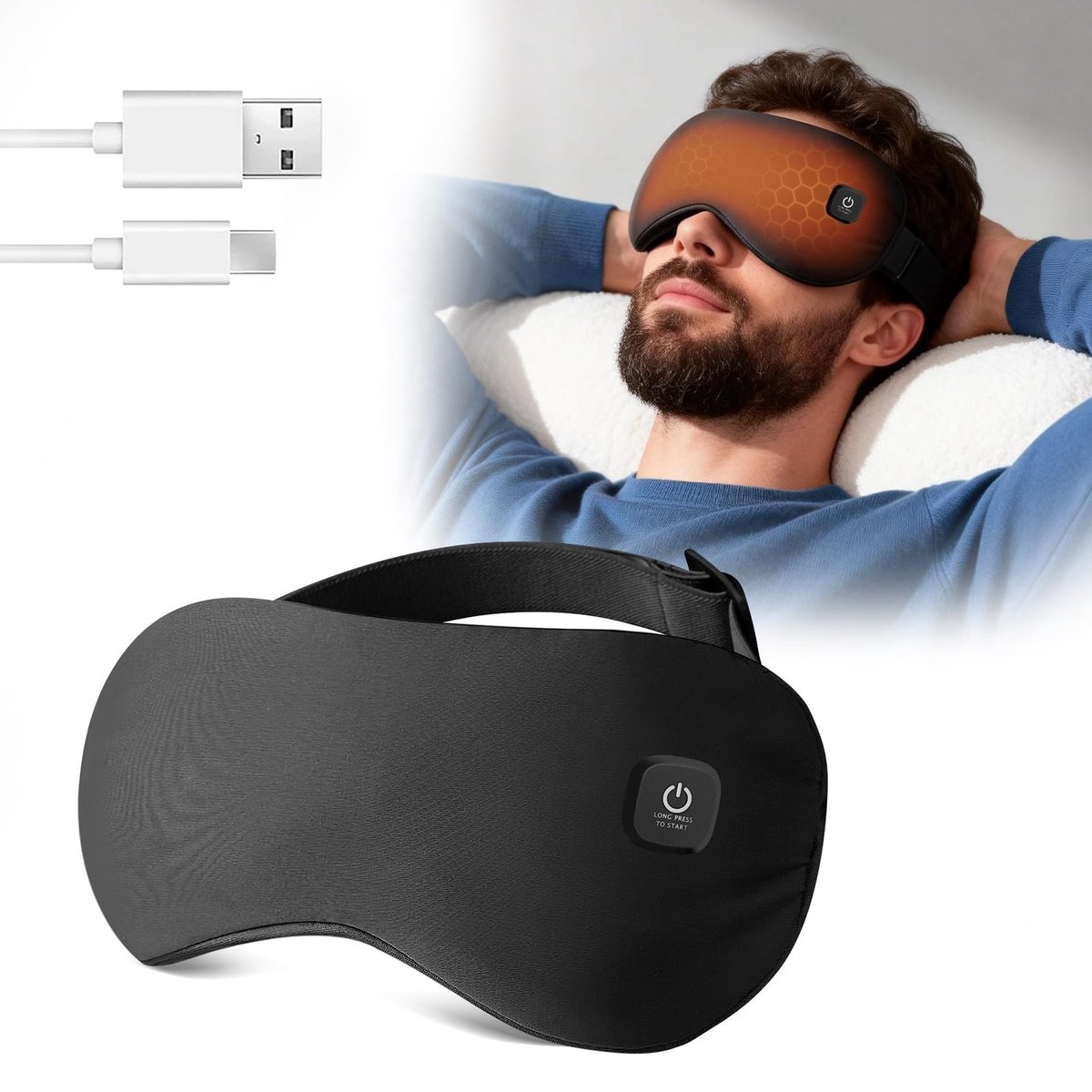 Elzusha - Draadloze Warmtebril met Accu, Warmte Masker voor Ontspanning
