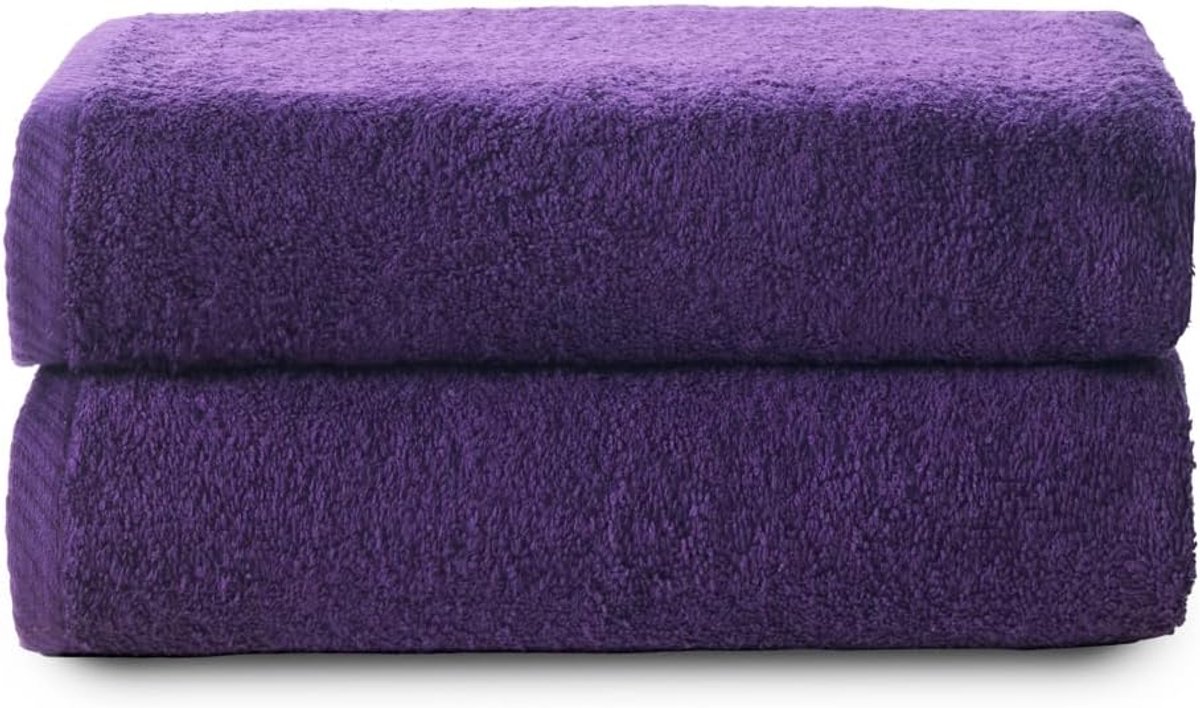 Towel Plus - grote badhanddoeken - 2 badhanddoeken - 70 x 140 cm - 100% katoen - violet