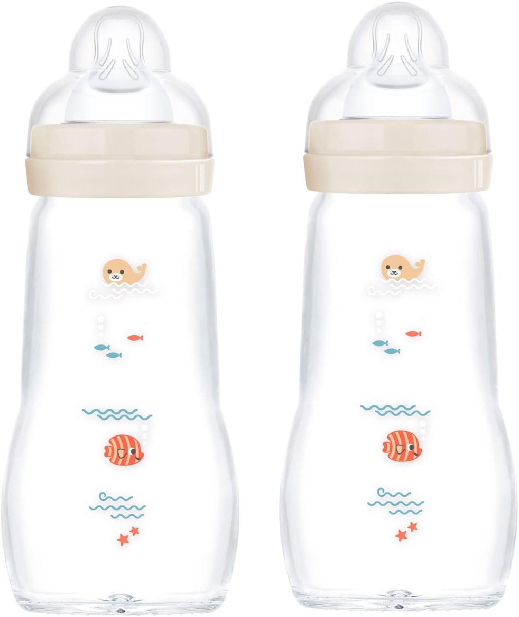 67036720-2 stuks Feel Good Glass Fles 260 ml glazen fles - neutraal