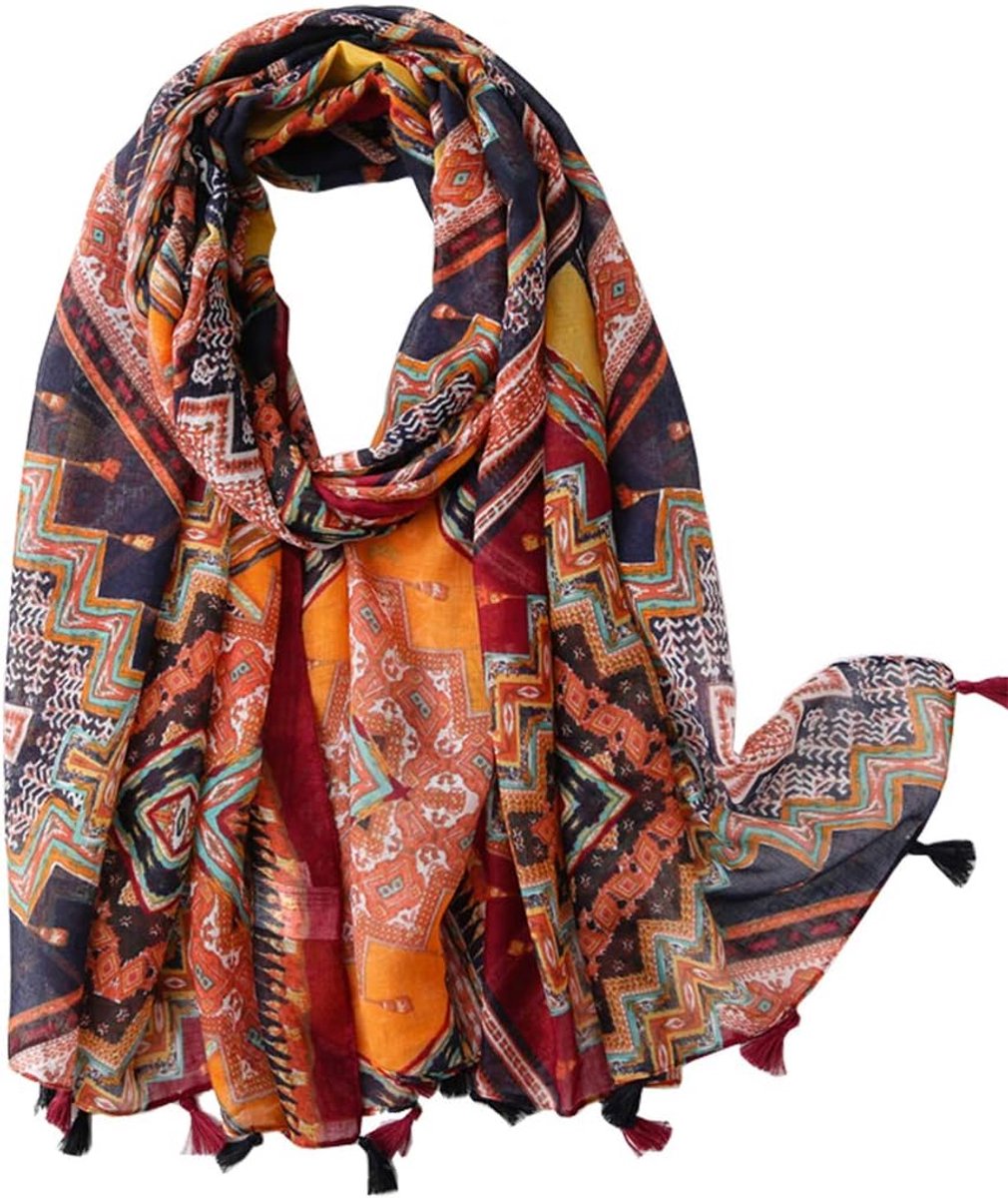 0001 Sjaal voor dames, hoofddoek, omslagdoek, viscose, sjaal, stola, stola, wikkeldoek