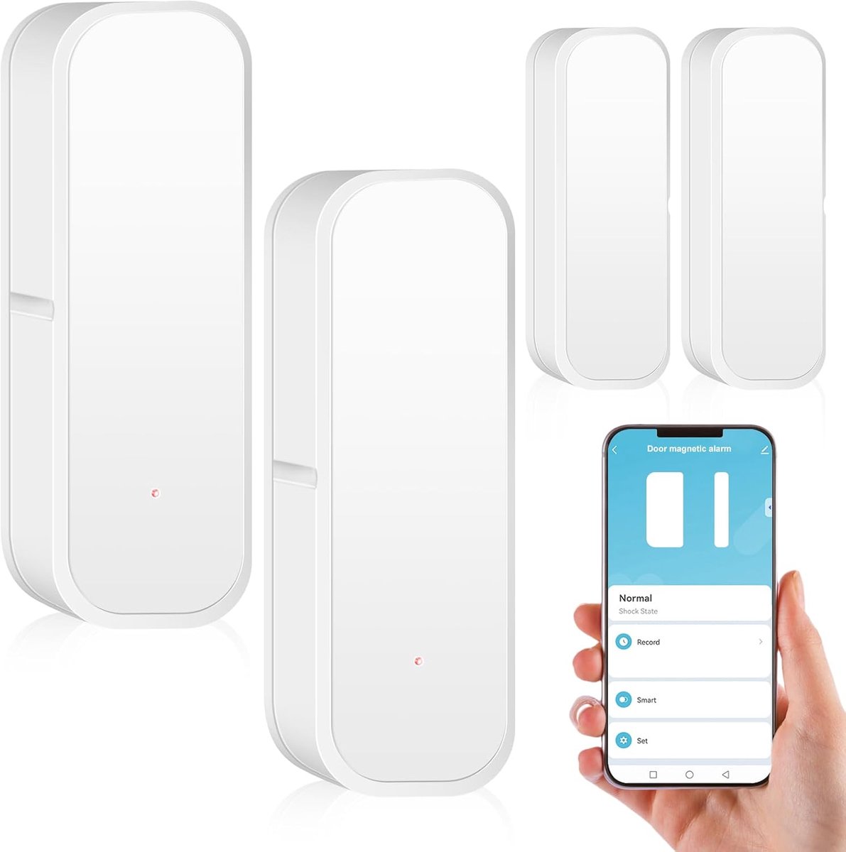 Tuya Deursensor, set van 2 deuralarmsensoren, intelligente open en gesloten detectoren, Smart Tuya deursensor, gratis, draadloze raamsensor-app-melding voor huis, schuur en garage