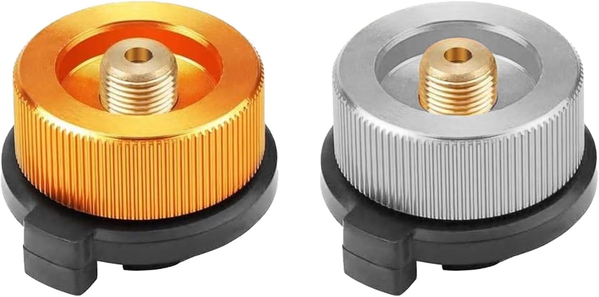 adapters, DINGFENG 2 stuks BBQ Barbecue steekpatronen adapters, gaskooktoestel adapter, ventielpatronen adapter, gas adapter cartridge voor campingkooktoestel brander fornuis-aansluiting