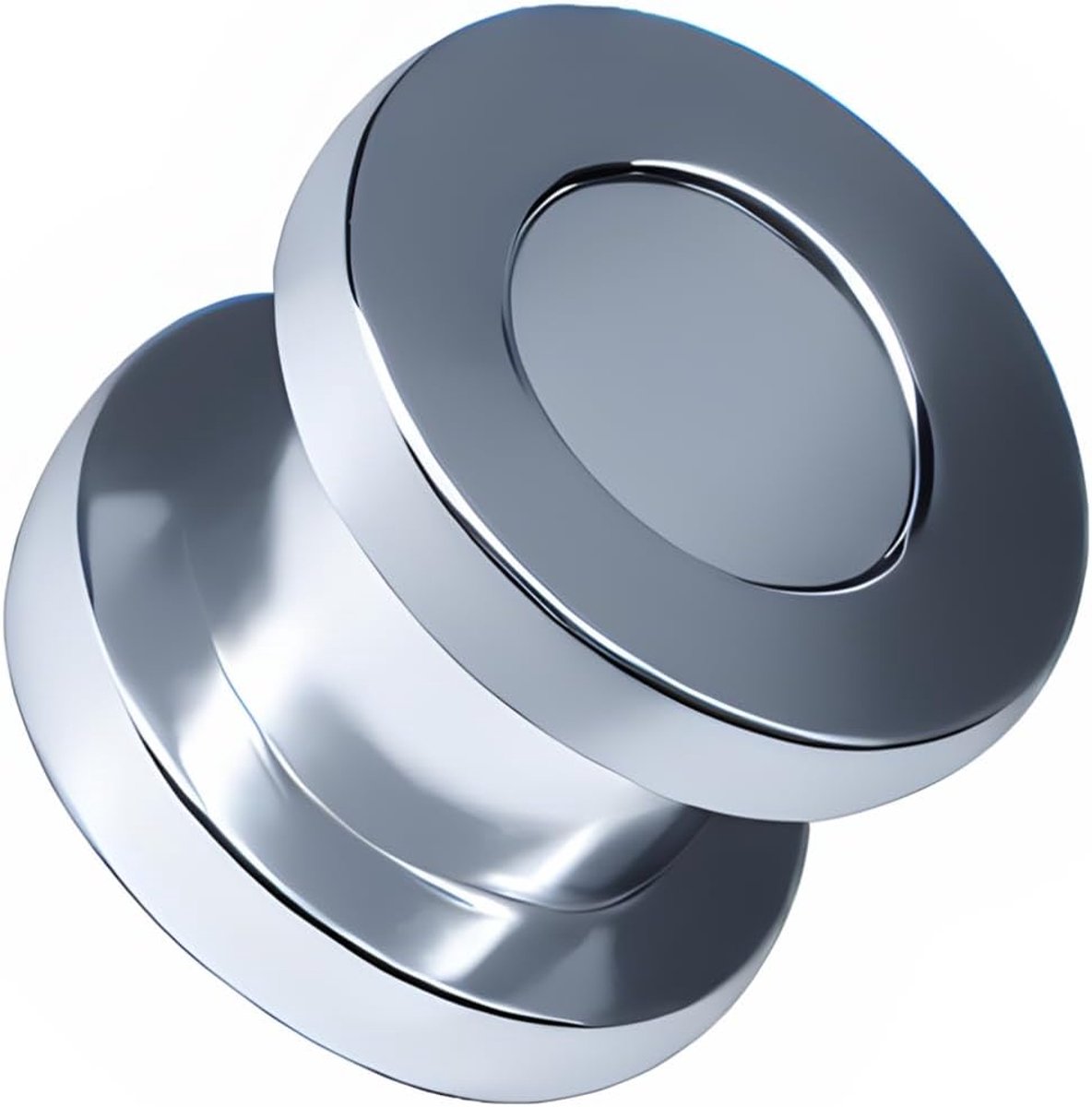 TUNNEL 4-18mm chirurgisch staal 316L roestvrij staal piercing sieraden plug tube oor plug schroef schroefdraad staal oorplug (10mm, zilver chroom)