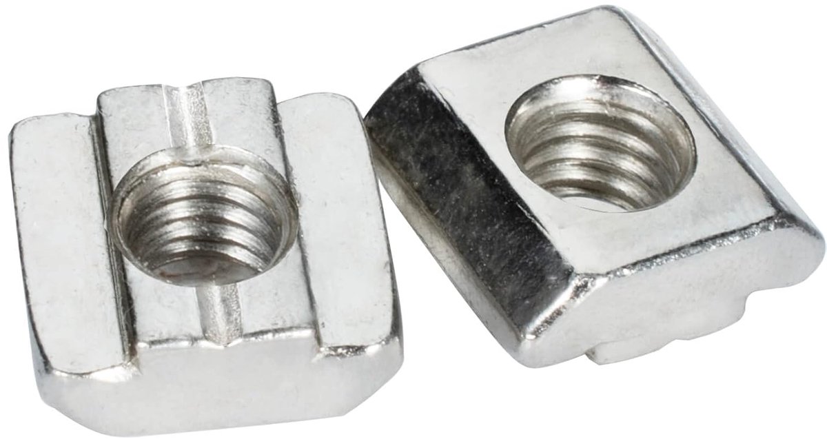 40 stuks groefmoeren M8 groef 8 voor aluminium profiel 30 x 30 mm, koolstofstaal vernikkeld