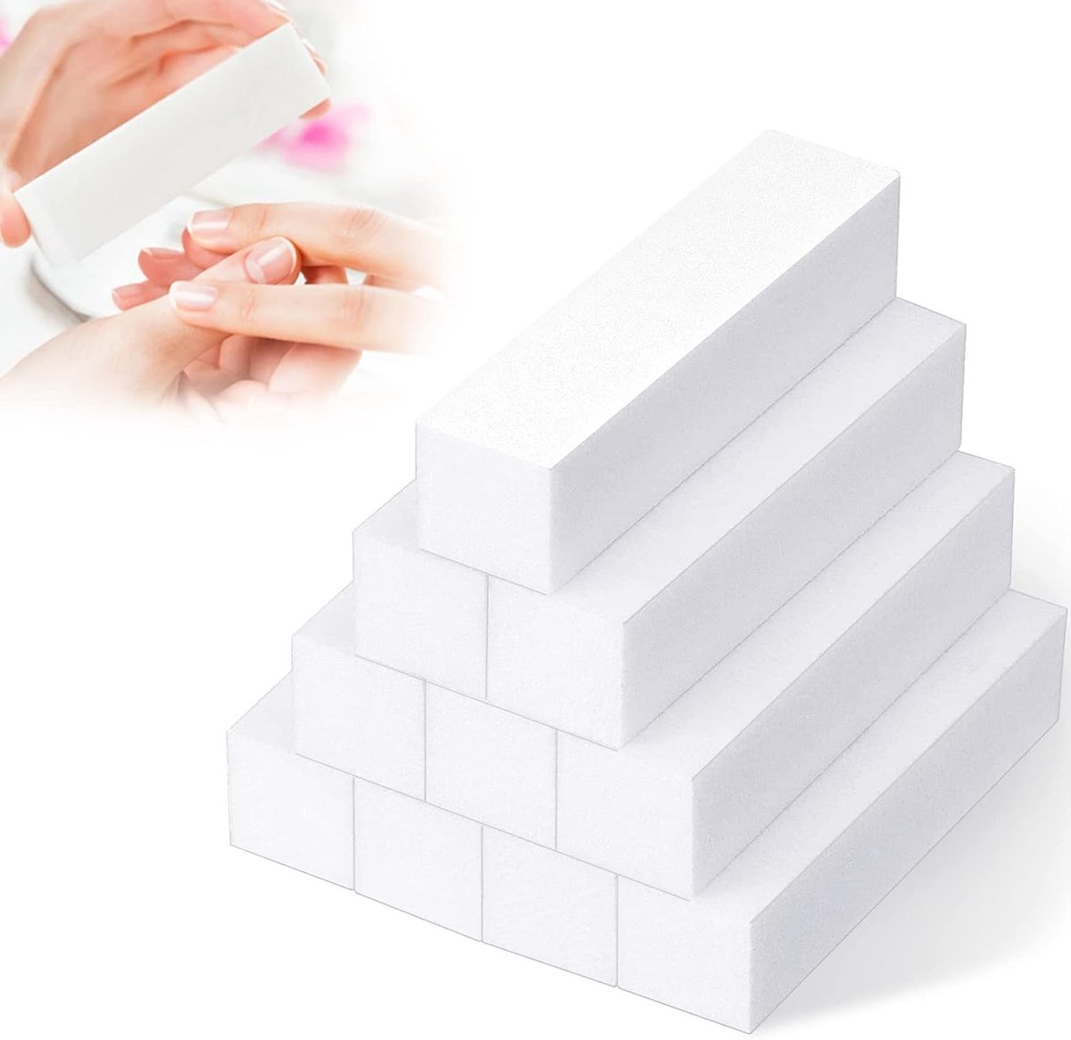 10 blokken nagelschuurpad blok nagelkunst tips tool, professionele polijstvijl voor het schuren van acryl- of natuurlijke gelnagels