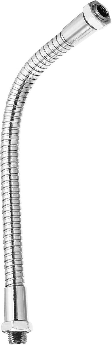 Universele zwanenhalsslang, 1 stuk M10 fijne draad, buigbare metalen slang, flexibele arm, zachte buisverlenging voor lamp, doe-het-zelf apparatuur, zilverkleurig, 7,9 inch