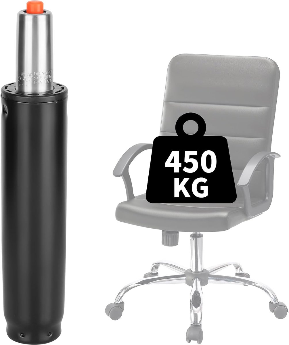 Bureaustoel, gasdrukveer, 450 kg, zwart, gasdrukdemper voor bureaustoel, draaistoelen, reserveonderdelen, in hoogte verstelbare gasveer, bureaustoel