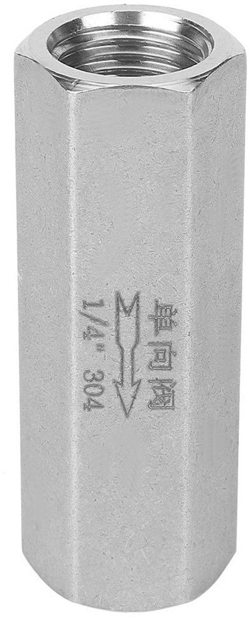 Gas Water Olie Binnendraad One Way 304 RVS BSPP terugslagklep Hoge temperatuur en hoge druk hex terugslagklep voor waterpijpaansluiting (1/4")