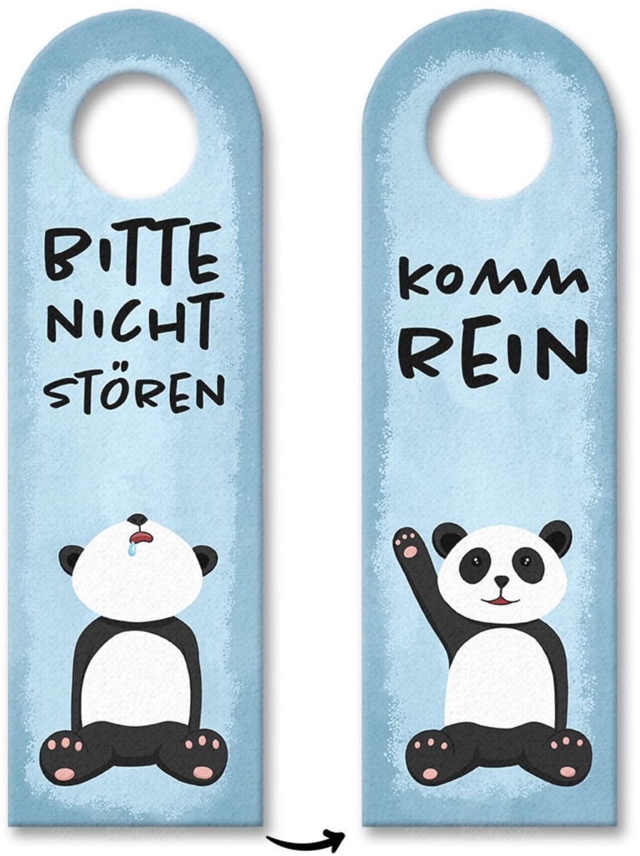storen! Deurhanger van vilt met schattige panda - Grappige deurhanger met pandabeer voor kinderen en panda-fans met een kinderlijk hart voor de kinderkamer