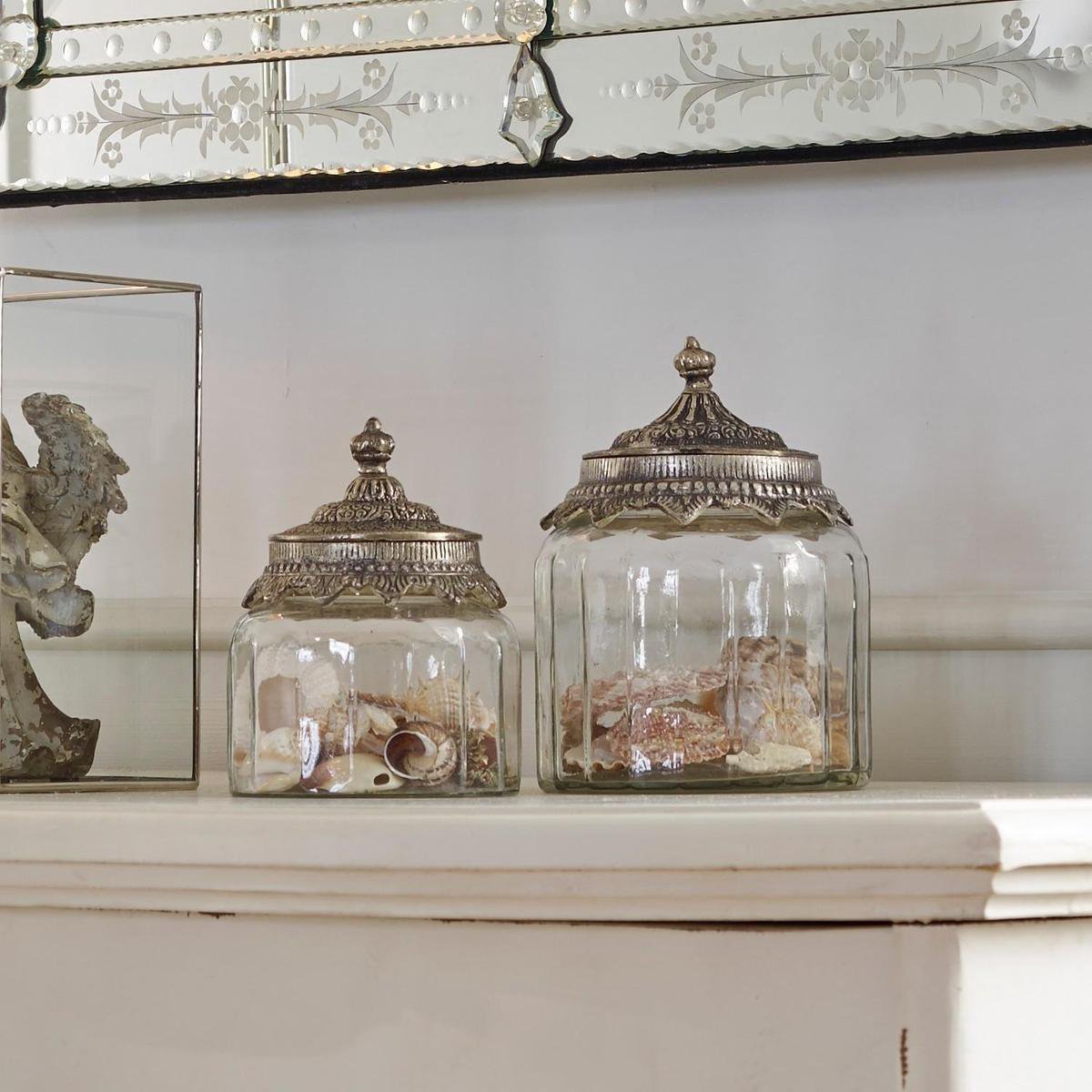 LOBERON Glazen pot set van 2 Laféline helder/zilverkleurig — cadeau in Wonen & Interieur - foto 3