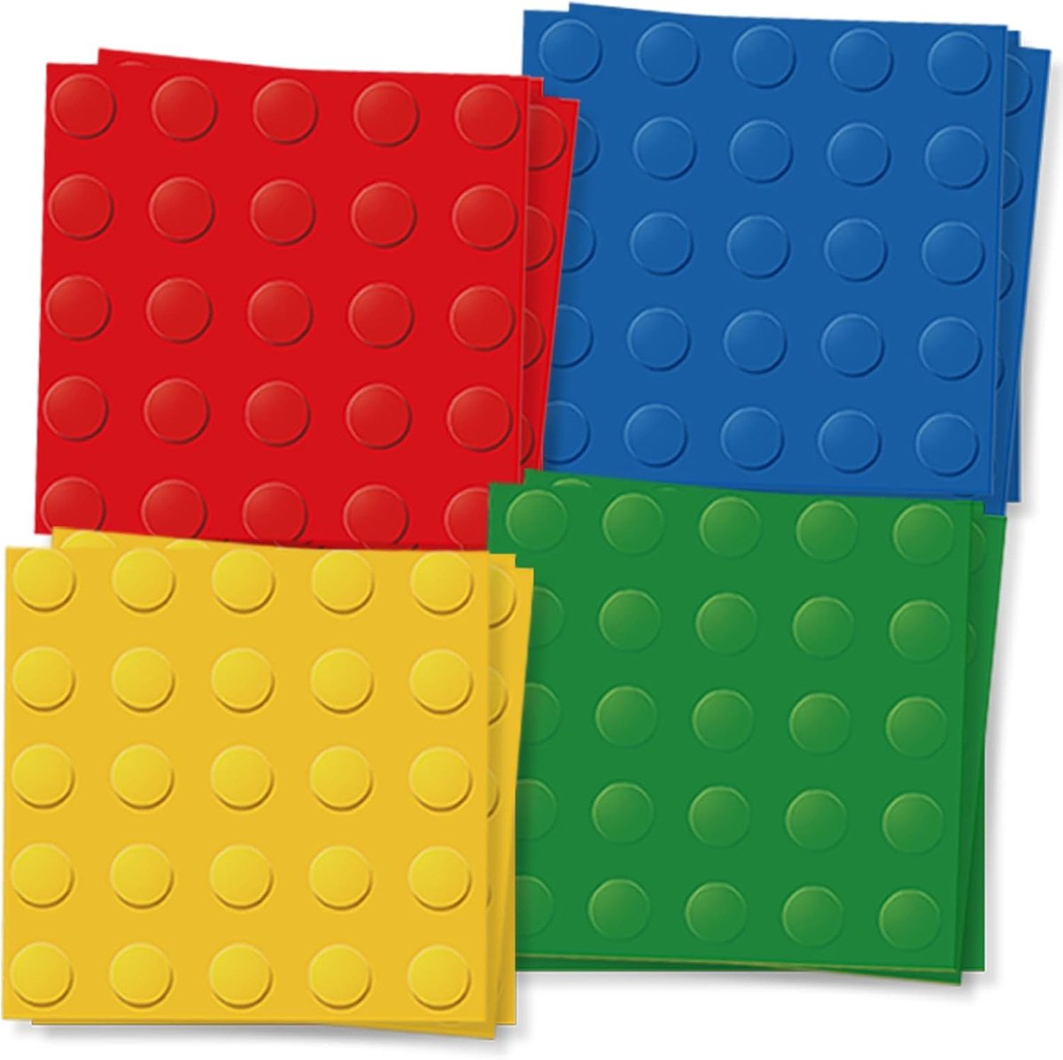 Feestservetten 33x33cm - 20 stuks - Bouwblokdesign - Ideaal voor kinderverjaardagen - SnelShoppen