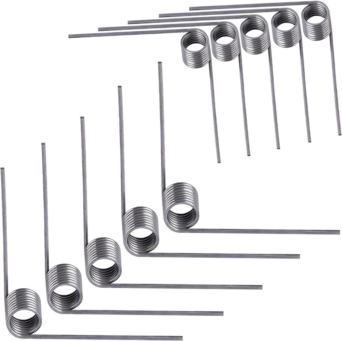 Torsieveren van Roestvrij Staal, V-vormige Mechanische Torsieveren, Roestvrijstalen, 0,5 mm Draaddiameter, Buitendiameter 5 mm, 9 Ronden, 120° Afbuigveer