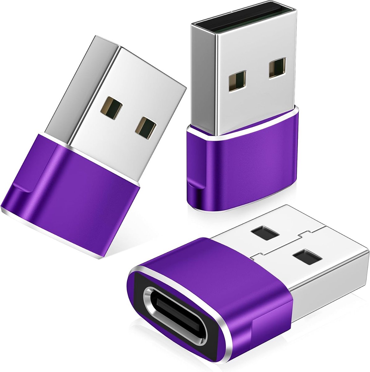 USB naar USB C Oplaadadapter voor iPhone 17 17e Pro Max 16 15 | Type C Vrouwelijk naar USB A Mannelijk Adapter Converter voor Apple Watch 11 10,AirPods 3,iPad mini Air,Samsung Galaxy S25 26