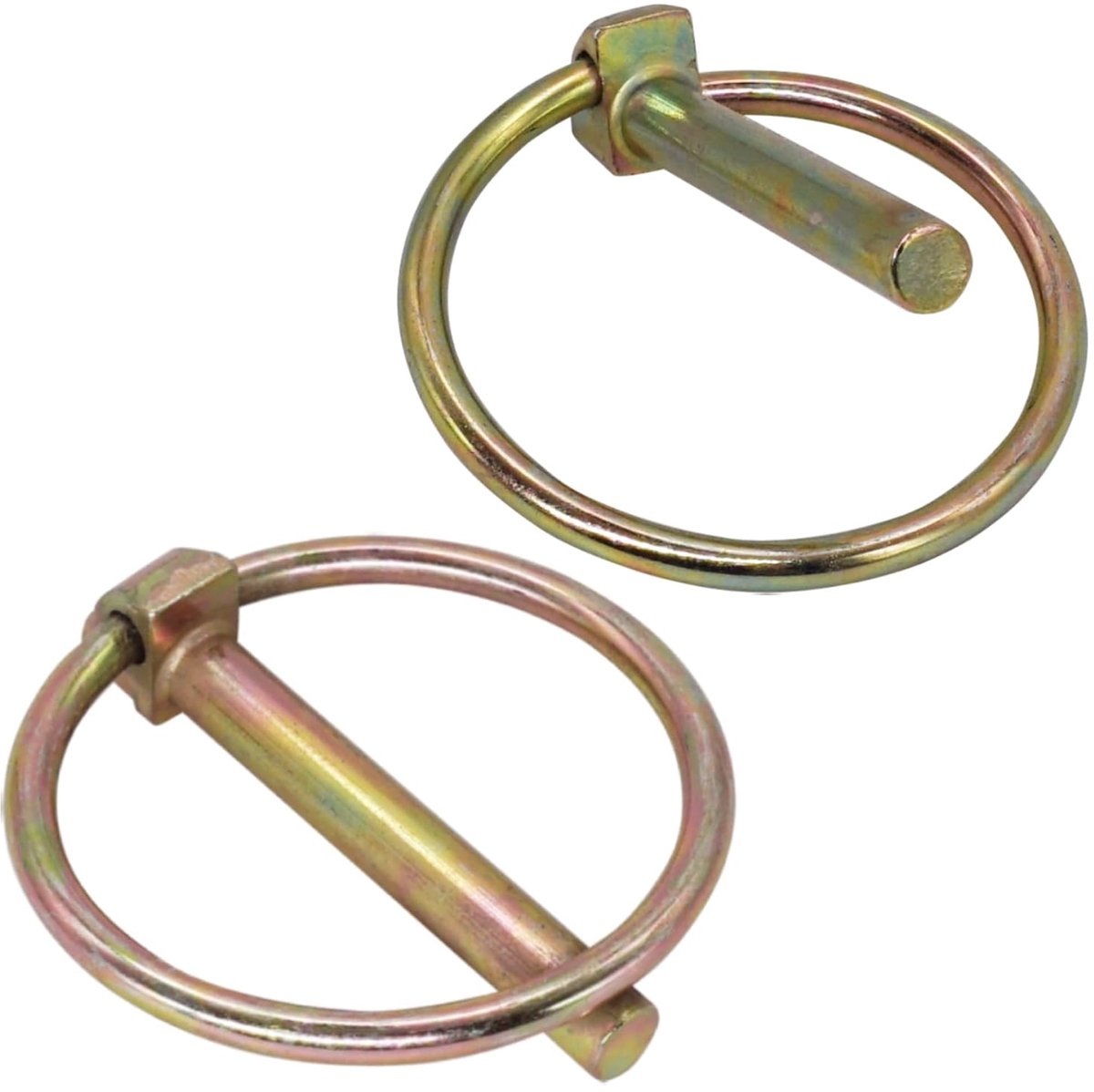 (2 stuks) Verzinkt stalen lunspennen 6 mm, borgpennen, DIN 11023, metalen pen met ring