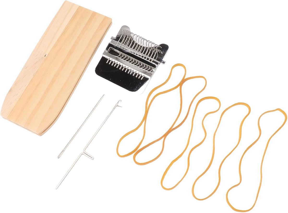 Mini Loom Machine, Kleine Weefgetouw Kit Draagbare Weefgetouw Machine DIY Weven Reparatie Tool met 14 Haken voor Jeans, Sokken en Kleding