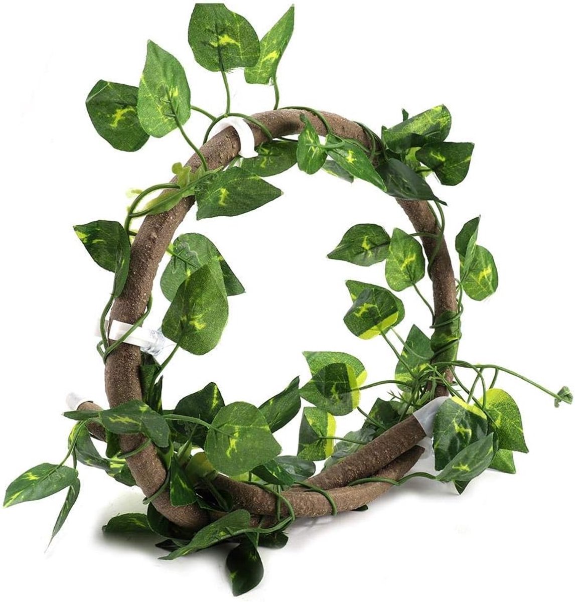 Vines flexibele reptiel 3,28 m jungle terrarium rotan habitat decor met zuignappen en blad om te klimmen (#2)