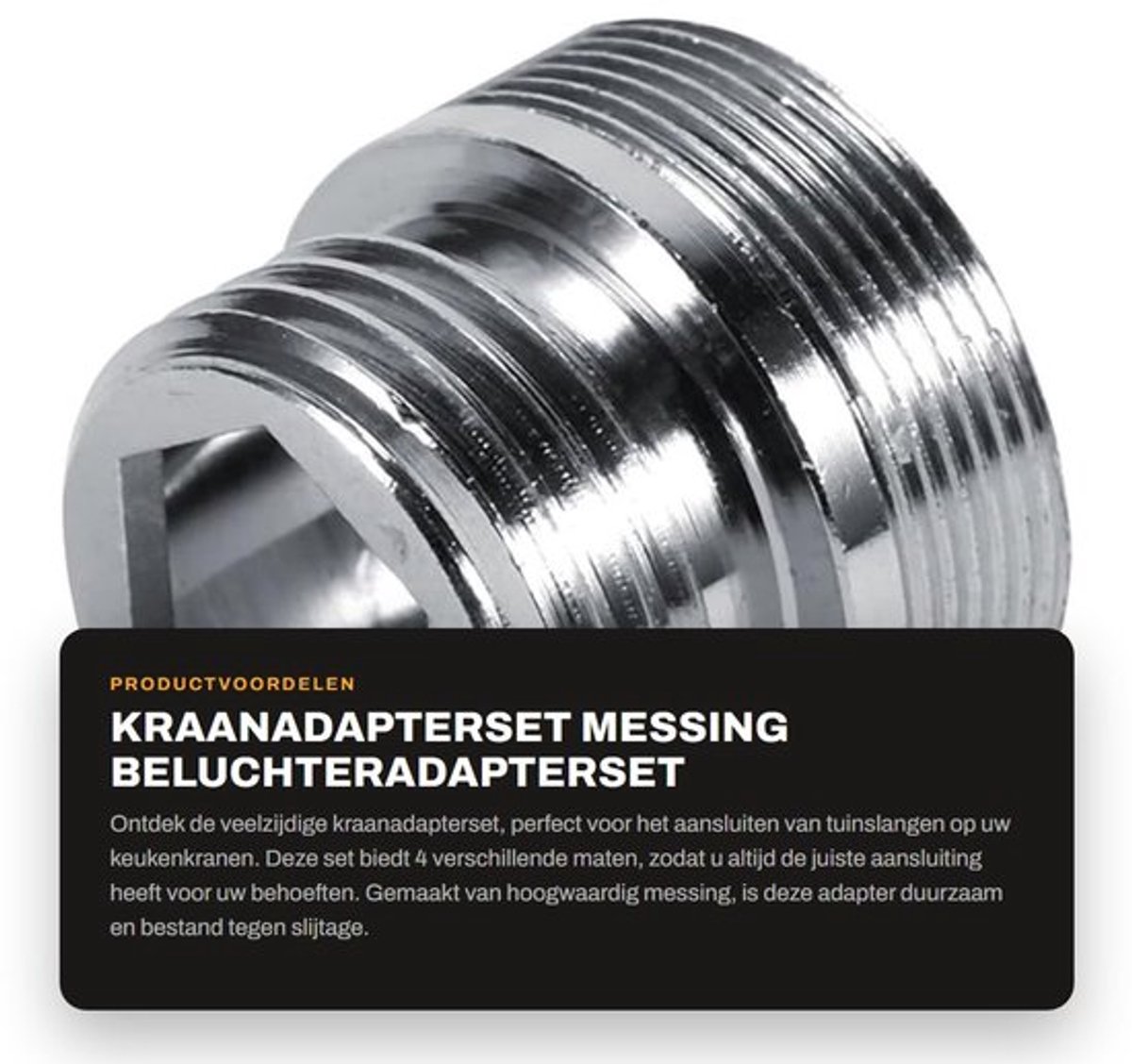 Kraanadapterset - Messing beluchteradapterset - Hoogwaardige kwaliteit - Kleur messing - Tuinslang aansluiting - Waterfilter oplossingen...