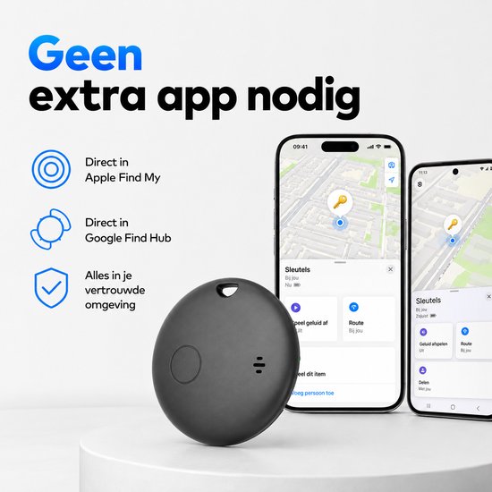 GPS Tracker - Werkt met Apple Find My & Android Find My Device - Locatie Tracker - Waterbestendig - Vervangbare batterij