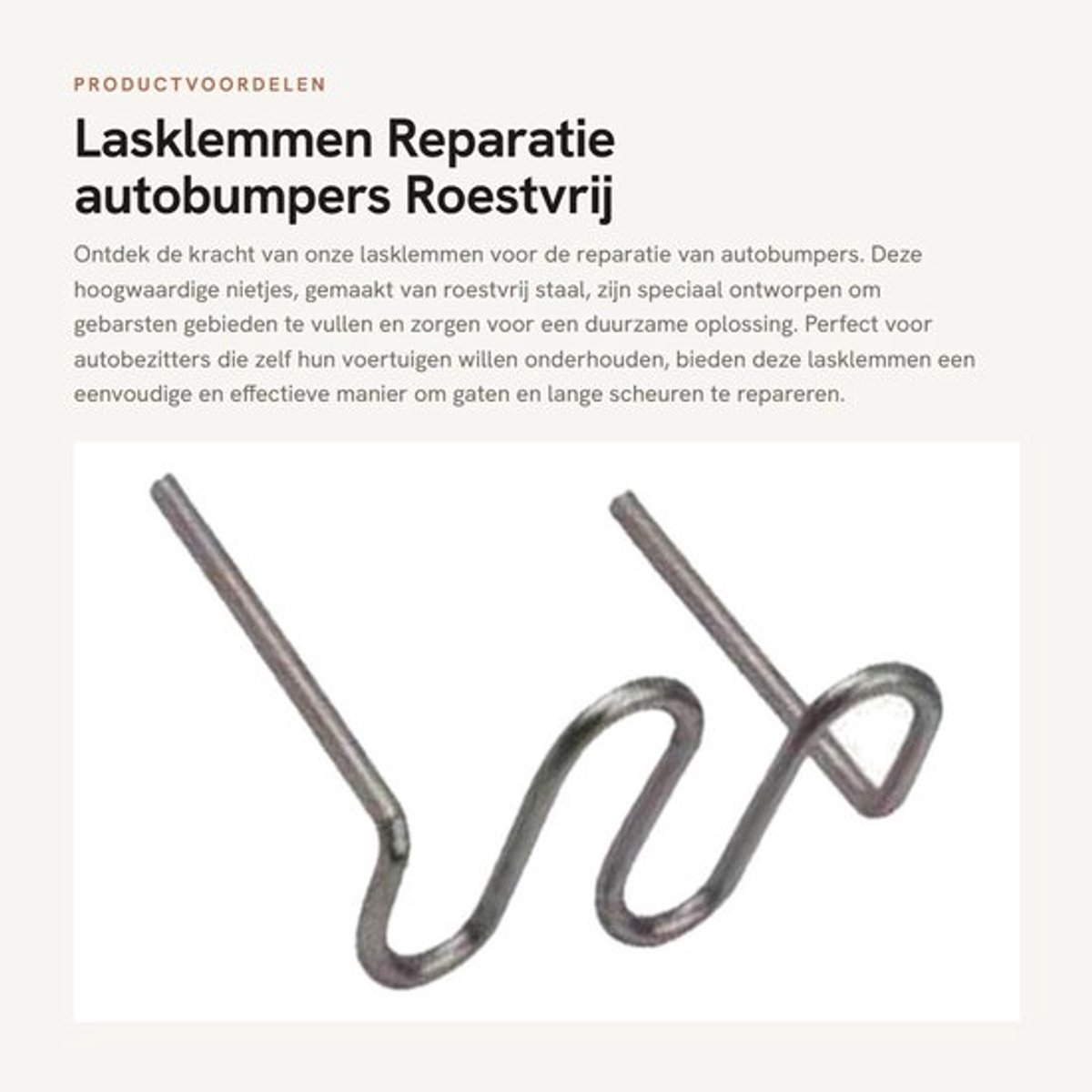 Lasklemmen roestvrij staal - Reparatie nietjes - Hete nietmachine - Nietjes voor gaten - Nietjes voor scheuren - Diverse vormen en stijlen
