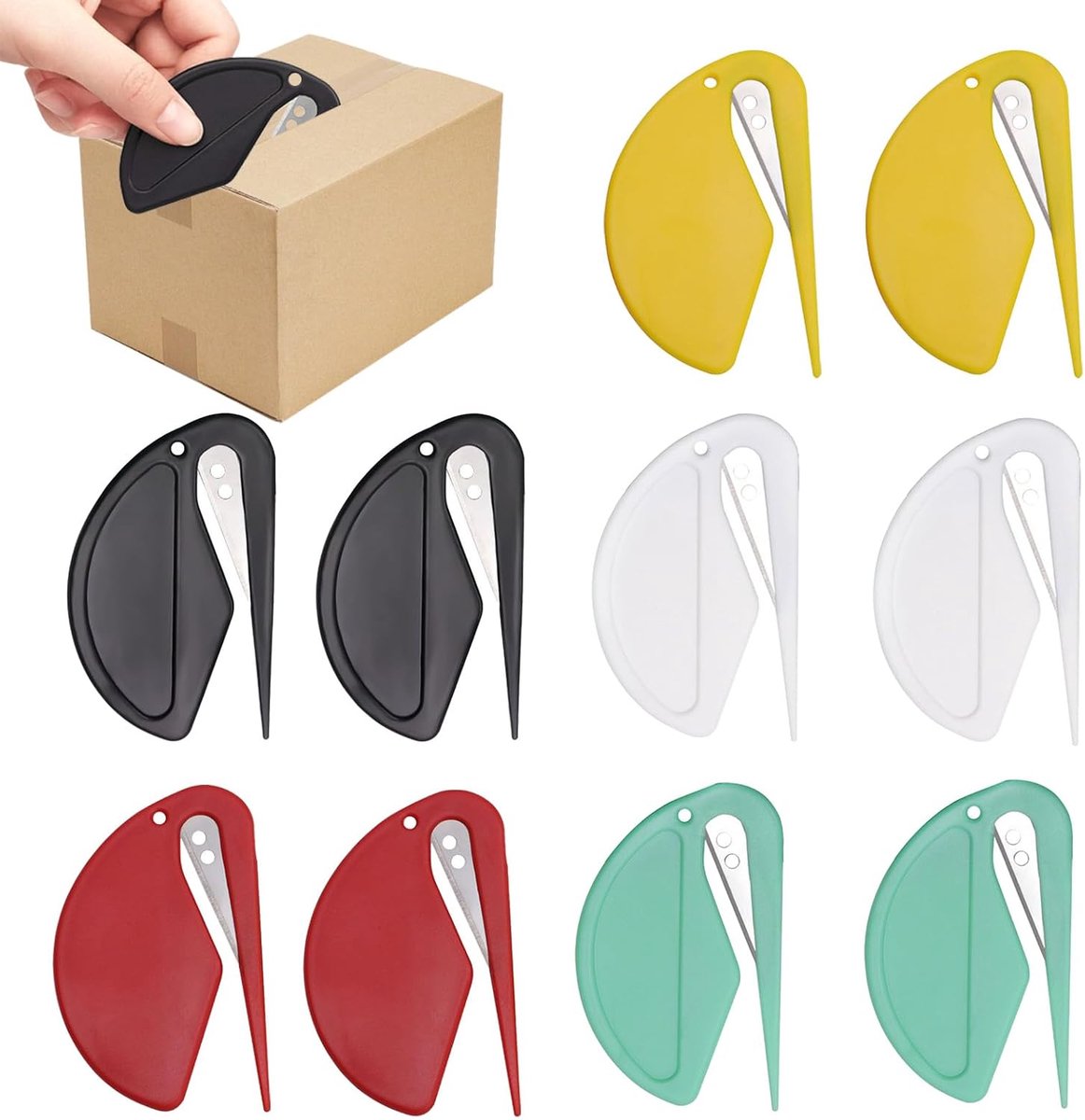 Veilig Effectief: 10x Brievenopeners (5 Kleuren), Metalen Lemmet