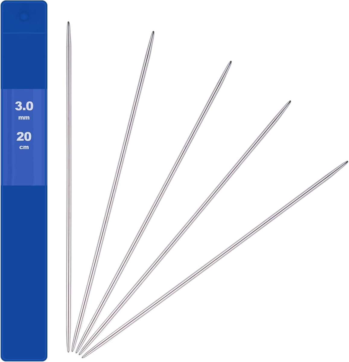 5 stuks naaldspel 3 mm roestvrij staal breinaalden set sokkennaalden voor mutsen | Sokken handschoenen hoeden sjaals huisdier trui dubbele punt breinaalden, beginners, glad, robuust en duurzaam