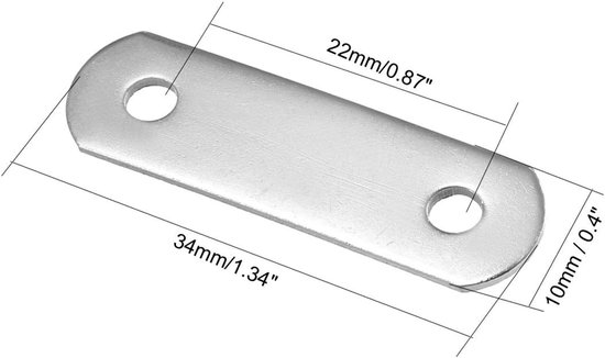 sourcing map 10 stuks reparatieplaat, 48 mm x 15 mm, effen fixatie betere korrelhouder verbinder 34mmx10mm, 10pcs — afbeelding 2
