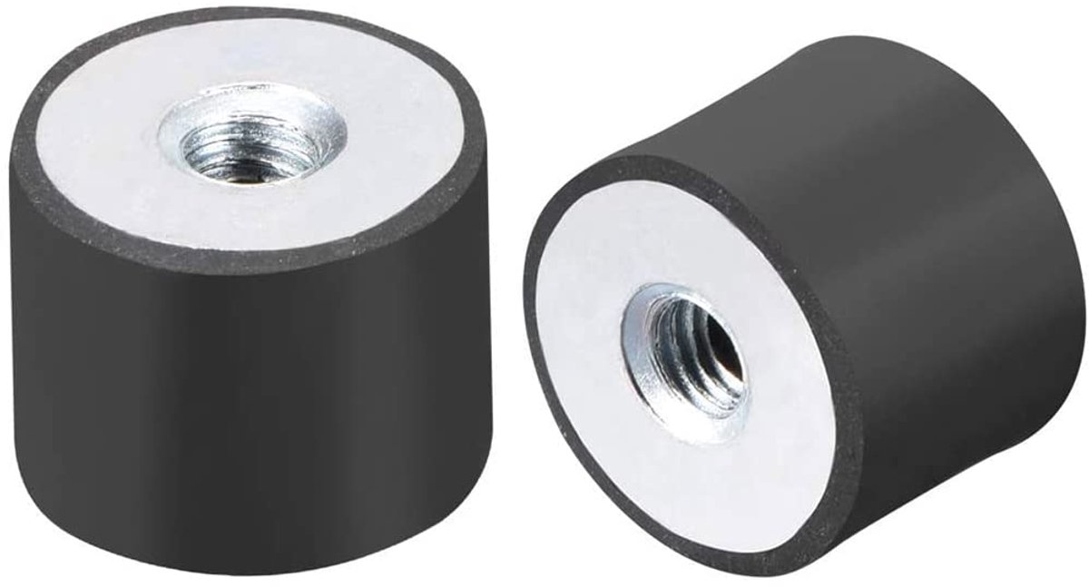 4 stks 30 x 30 mm M8 draad vrouwelijke rubberen steunen, vibratie-isolatoren, vervangt anti-vibratiepads plat geluidsblok basisblok