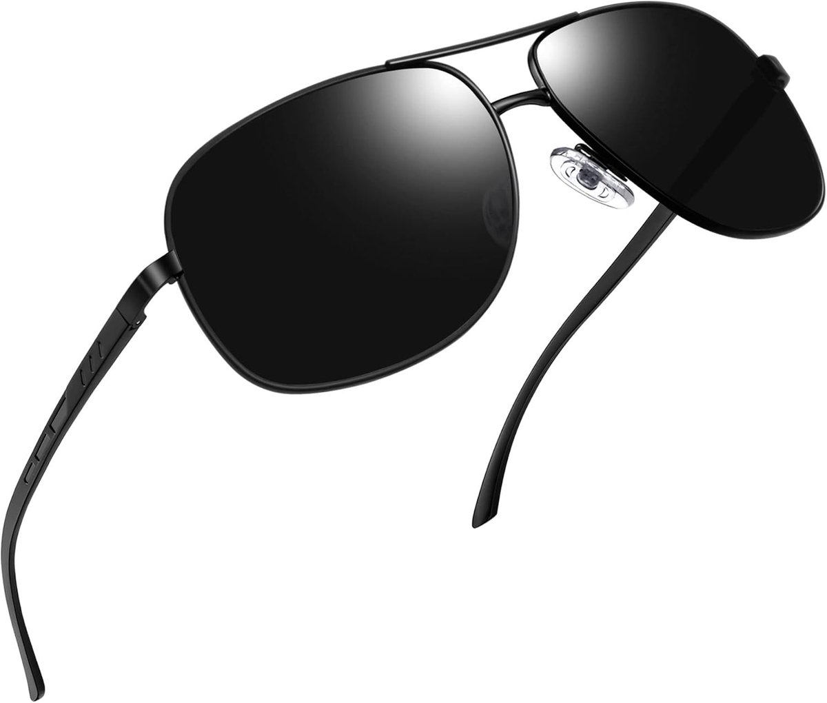 Aviation Zonnebril Gepolariseerd UV400 Dubbelbrug Metaal Unisex | Vintage Klassiek Militaire Pilotenbril Vliegreis Vakantie Dagelijks Gebruik voor Heren Dames