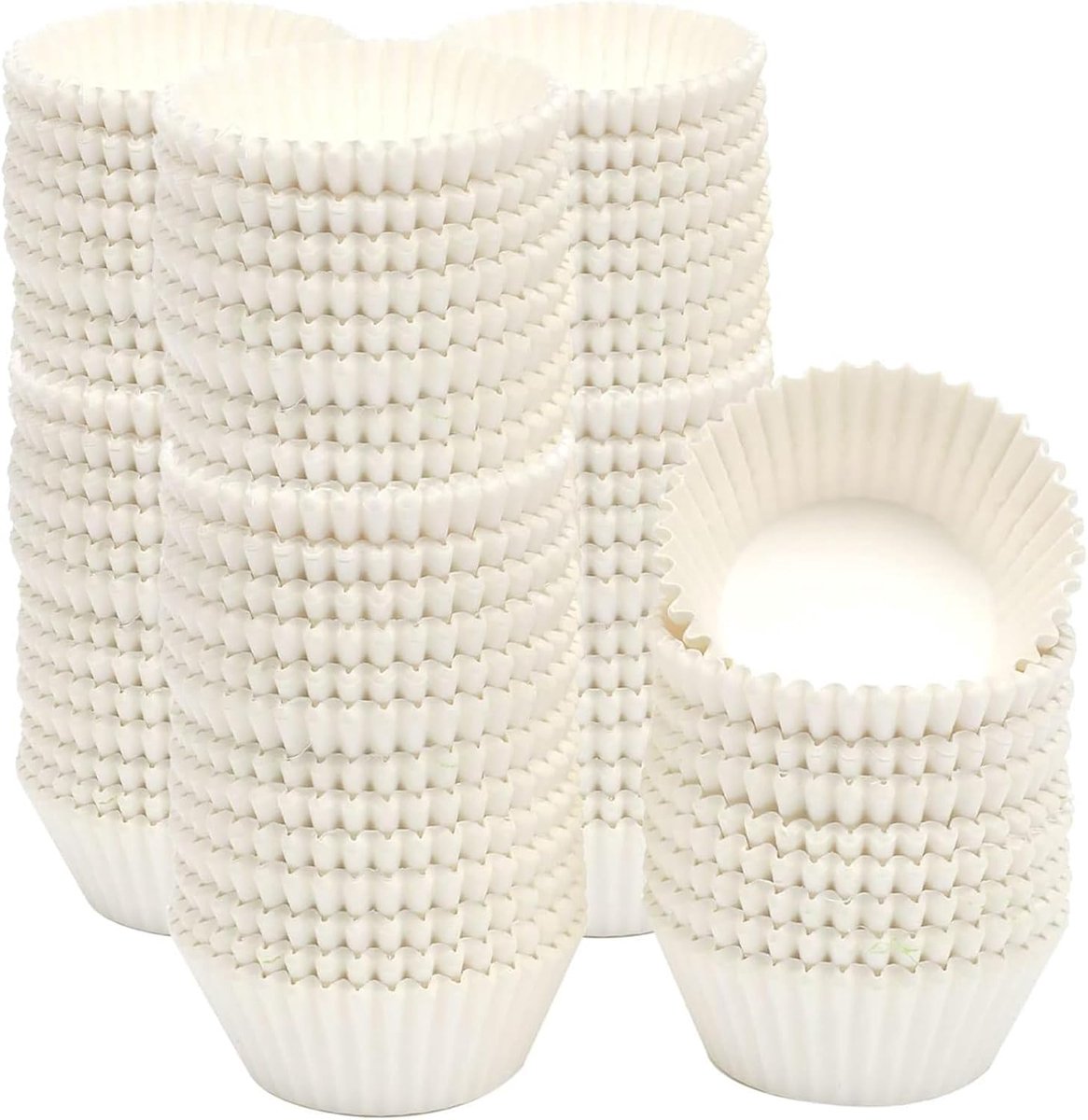 500 stuks witte muffinvormpjes, cupcake-inzetstukken, geurloos, voedselveilige bakvormen (standaardformaat)