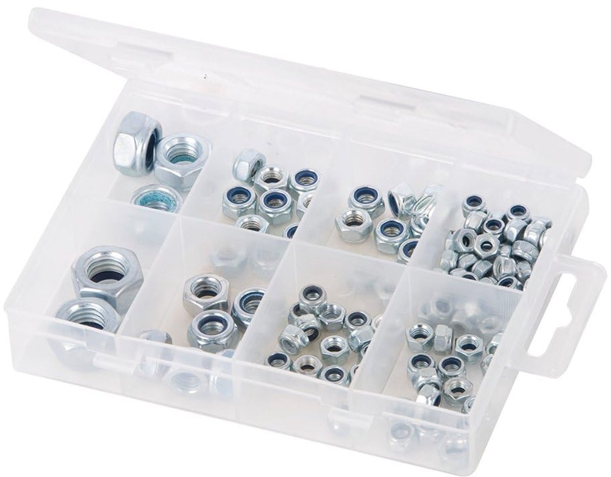 Contramoeren assortiment 108-delig, zilver