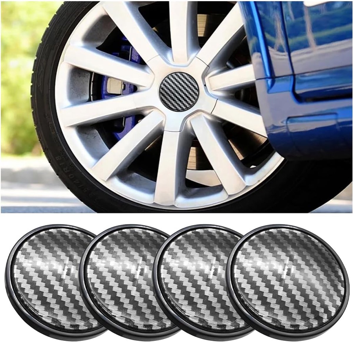 Wielnaafdoppen, universeel, 60 mm diameter, ABS-aluminium, voor velgen, wieldoppen, autoaccessoires, 4 stuks