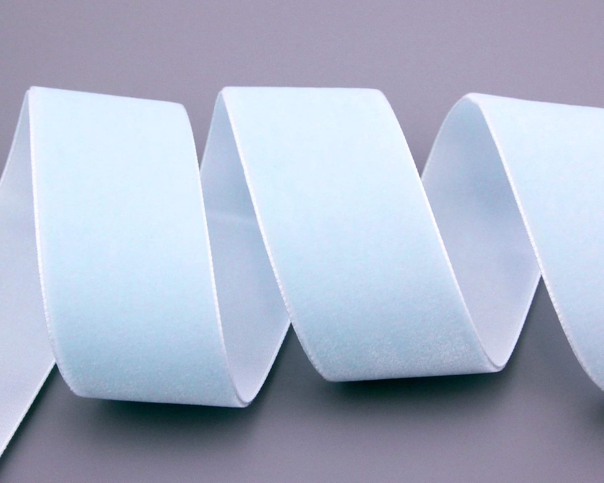 3 m x 36 mm fluwelen lint MINT-WIT (613 horizon) decoratielint velours lint lichtblauw eenzijdig fluweel vastkant fluwelen lint om te naaien te versieren