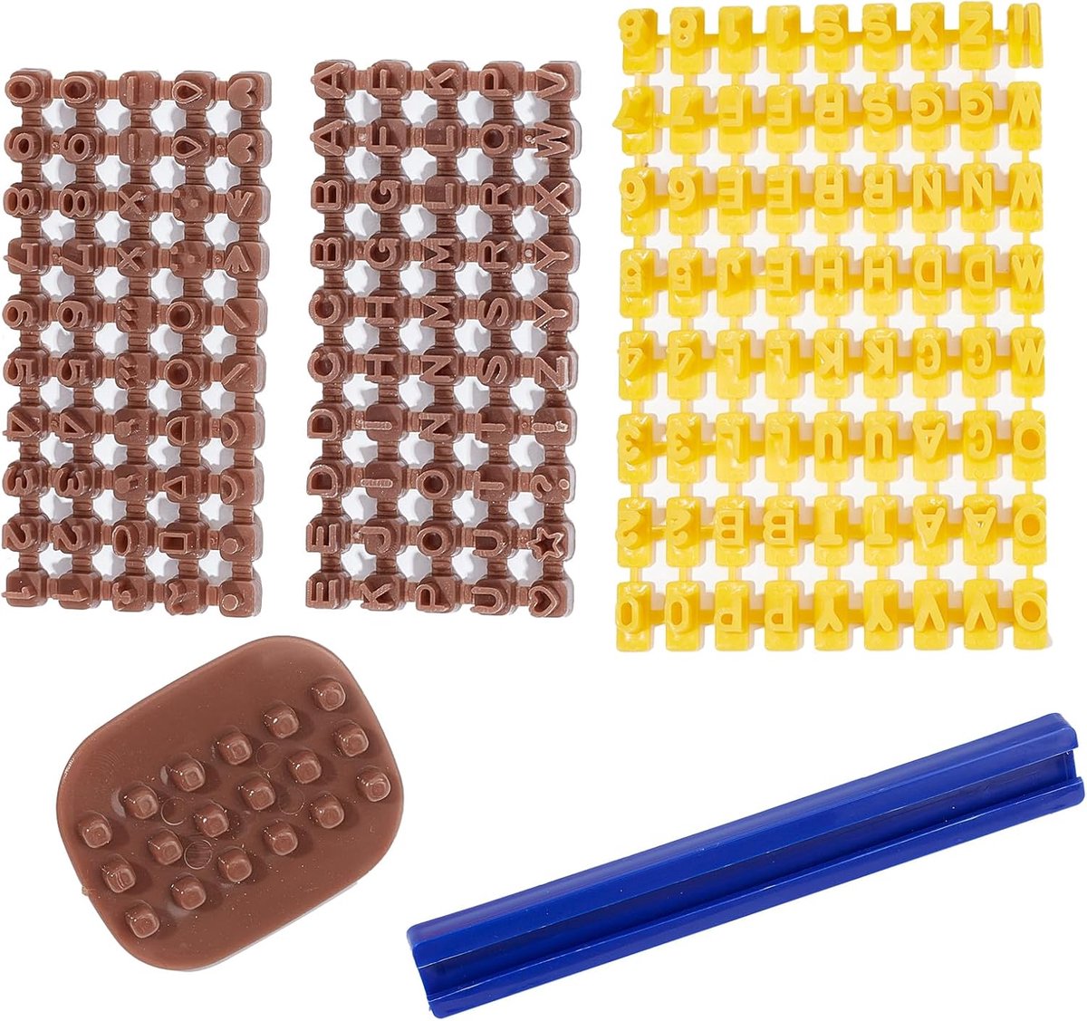 Letterstempels voor klei, alfabet nummer aardewerk stempel set keramische polymeer klei gereedschappen, kleine pers fondant embosser brief stempels DIY koekjessnijders