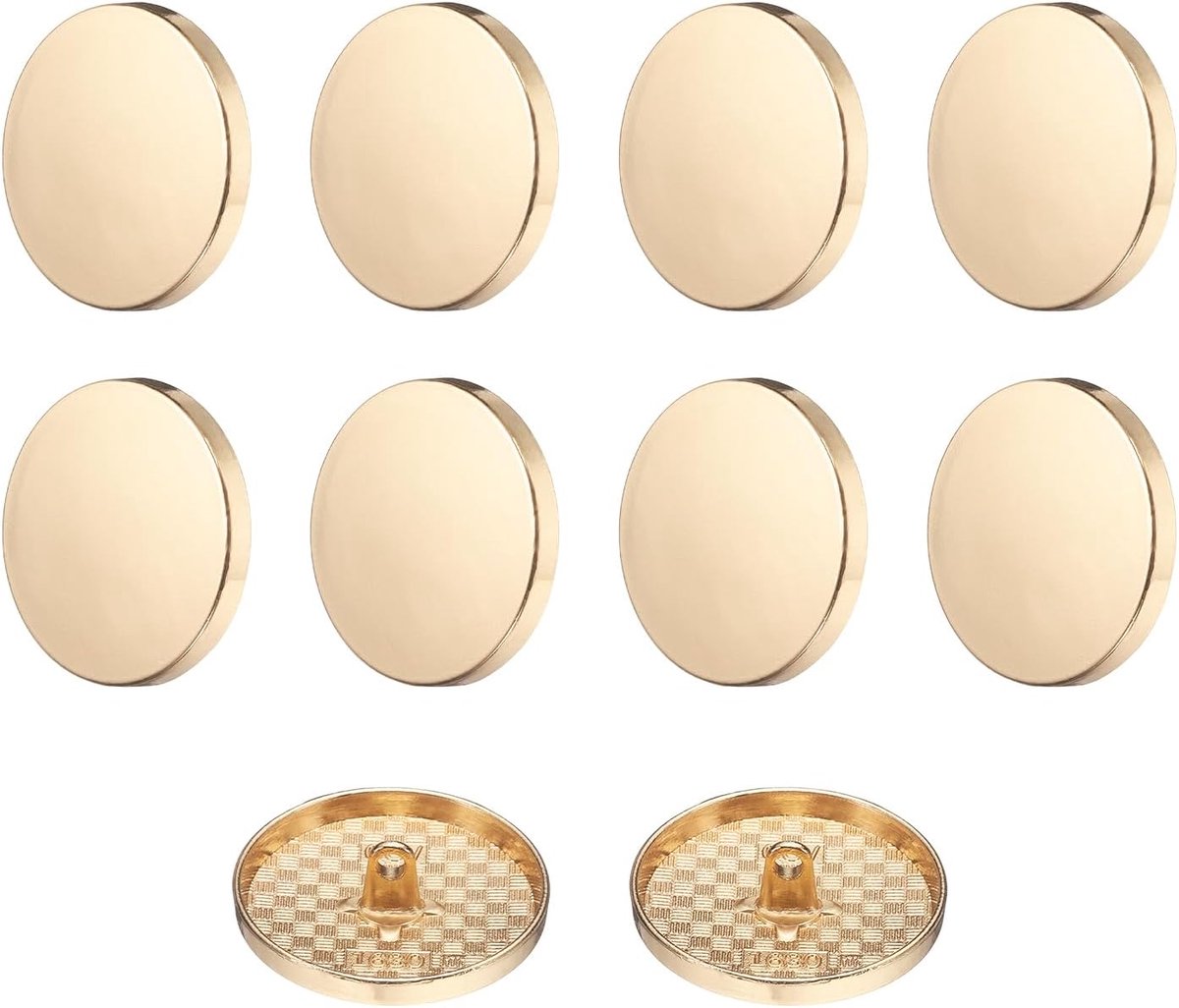 10 stuks knoppen 30mm metalen platte buttons om op te naaien ronde knutselknoppen voor kleding, broeken, jassen, blazers, overhemden, pakken, decoreren, handwerk, zelf maken, roségoud