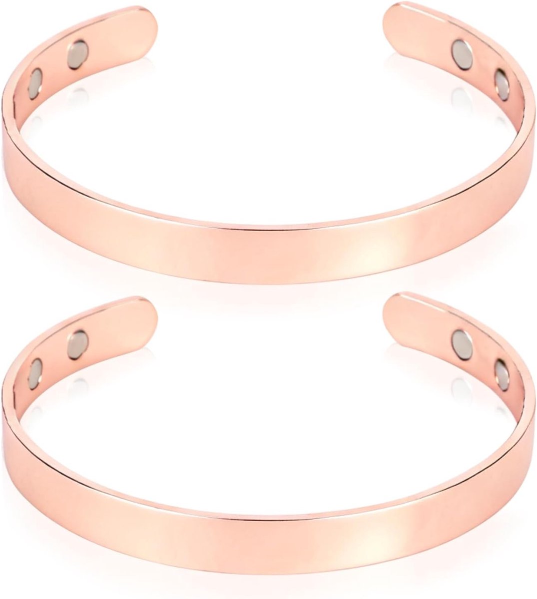 2st Magnetische Koperen Armbanden, Universele Verstelbare Magnetische Armband van Puur Koper Stijlvolle Sieradenaccessoires Geschikt voor Vrouwen en Mannen
