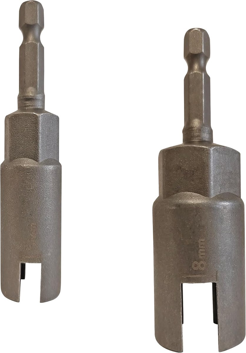 1/4 inch zeskantaandrijving dop 5 en 8 mm sleuf Cr-V slagdop 80 mm lange inbussleuteldop voor elektrisch gereedschap voor bevestiging schroefhaken, kophouder M3 tot M8,5, en vleugelmoeren