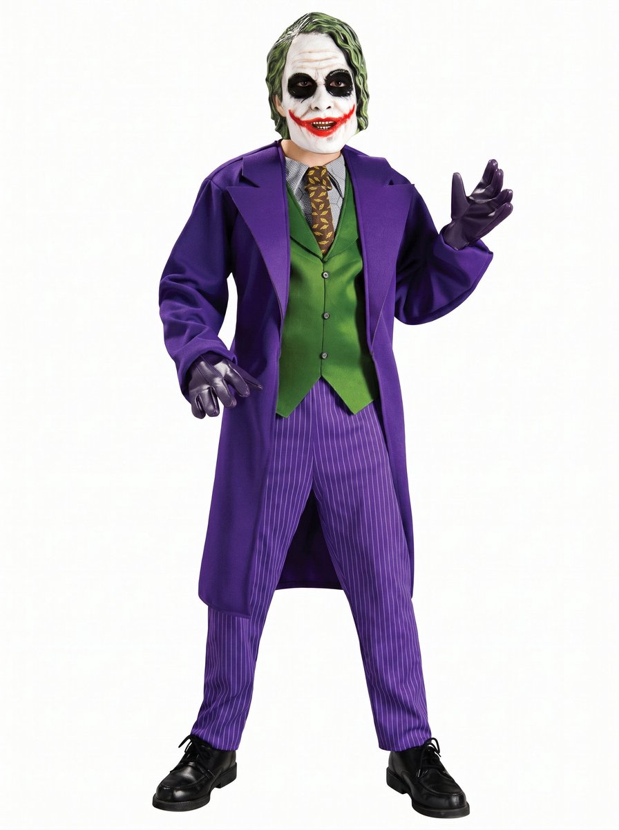 Rubies - Joker Kostuum - Niet Zo Serieus Deluxe The Joker Kind - Jongen - groen,paars - Maat 104 - Halloween - Verkleedkleding