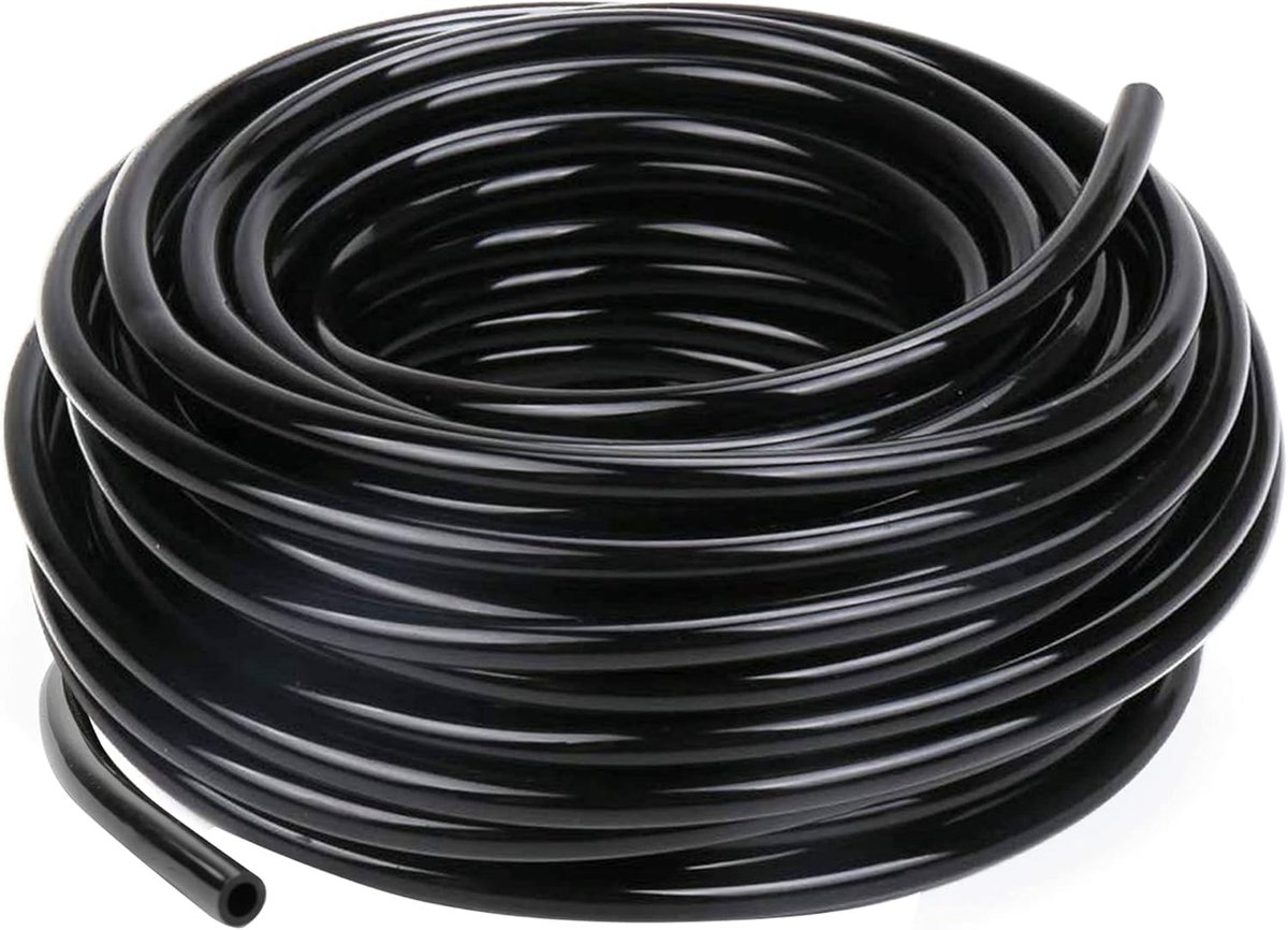 30 meter irrigatieslang, binnendiameter 4 mm/buitendiameter 6 mm, zwarte toevoerbuis voor tuinirrigatiesysteem