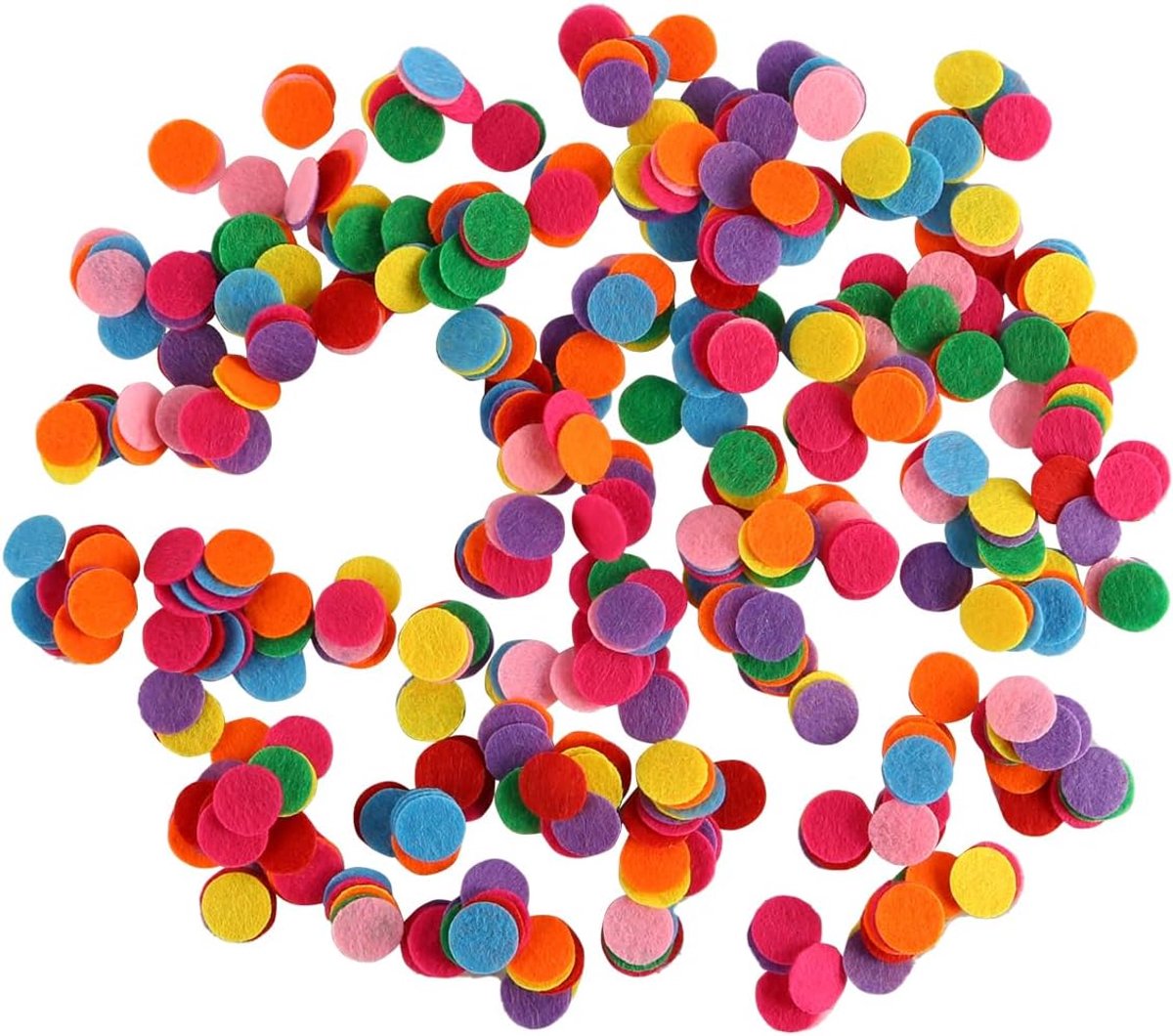 1000 stuks ronde viltcirkels, 15 mm, vilten knutselpads, vervangende navulpads, gekleurde vliesschijven voor doe-het-zelf, naai- en knutselprojecten, knutselaccessoires, gemengde kleuren