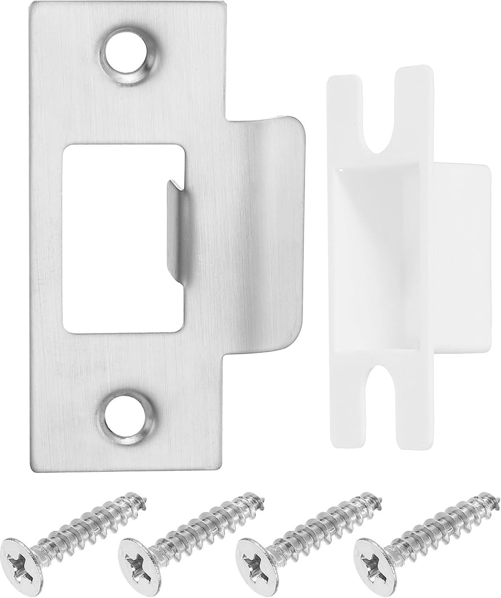 2 stuks roestvrijstalen veiligheidsslot, 70 mm x 40,3 mm, roestvrij stalen grendelvergrendeling, sluitplaat voor deurkozijnen, deurpaalversterking, zilver