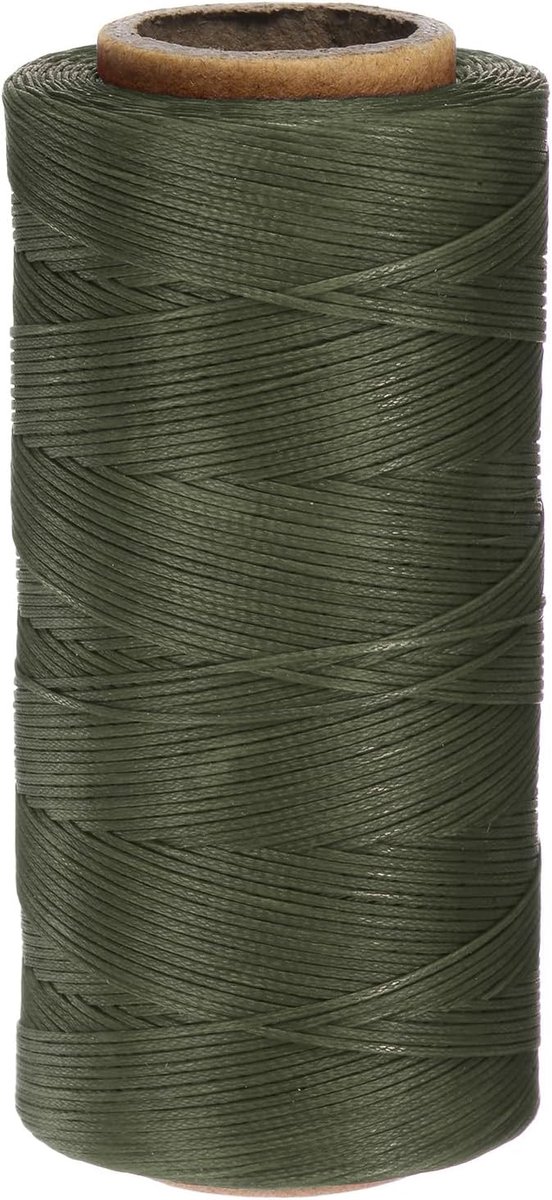 150D 0,8 mm gewaxt polyester leer naaiwax koord donkergroen 284 yards
