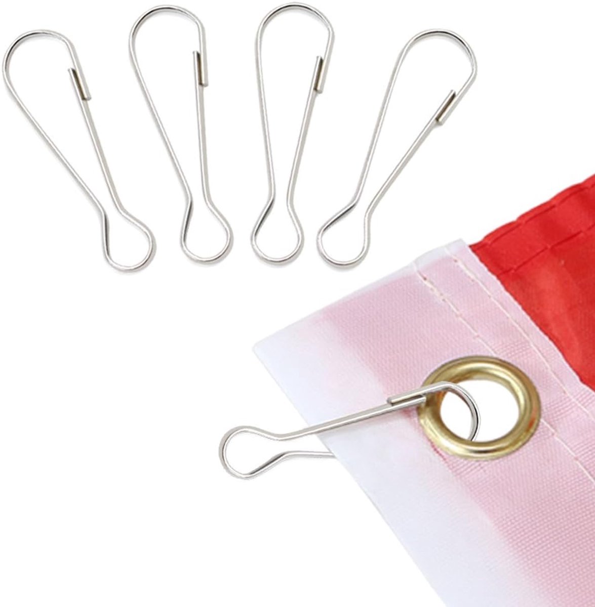 Snaps Hook, ANLEY Roestvrijstalen vlaggenmastaccessoires - Compatibel met Grommeted Flag - Set van 4