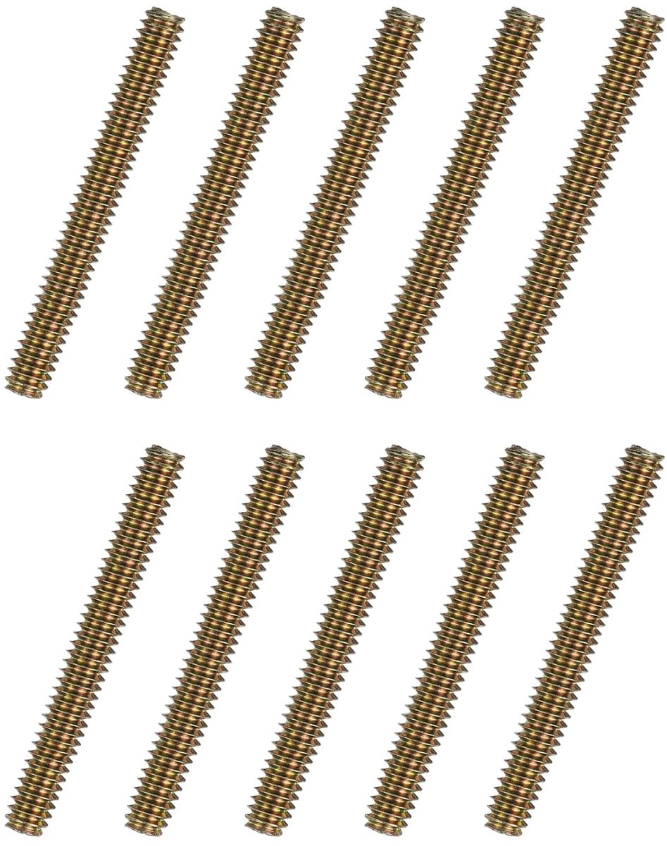 10 stuks schroeven met volledige schroefdraad, 1/4 x 2-3/4 inch, alle draadpennen, lange schroefdraadschroeven, koolstofstaal voor meubels, leuning, montage, bevestiging, aansluiting, frame,