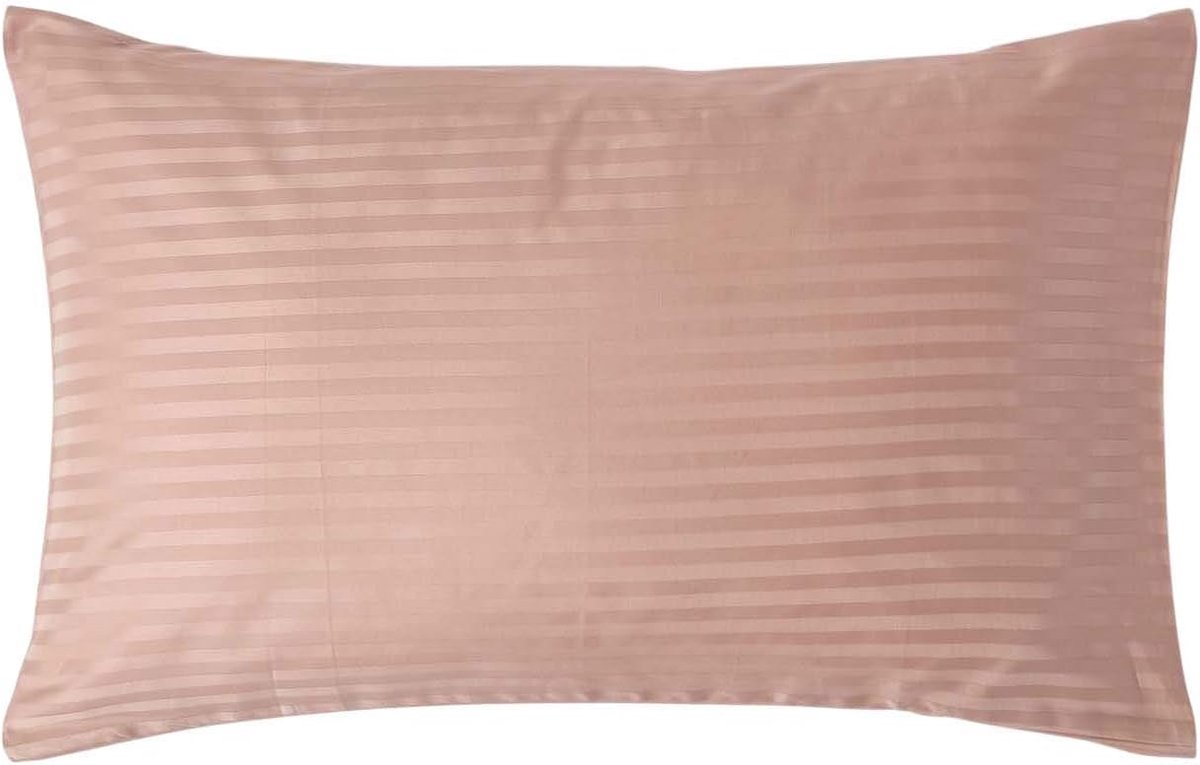 Taupe bruine zuivere Egyptische katoenen kussensloop standaardmaat 330 TC 500 draadtelling percale equivalent satijn streep huisvrouw kussensloop set van 4