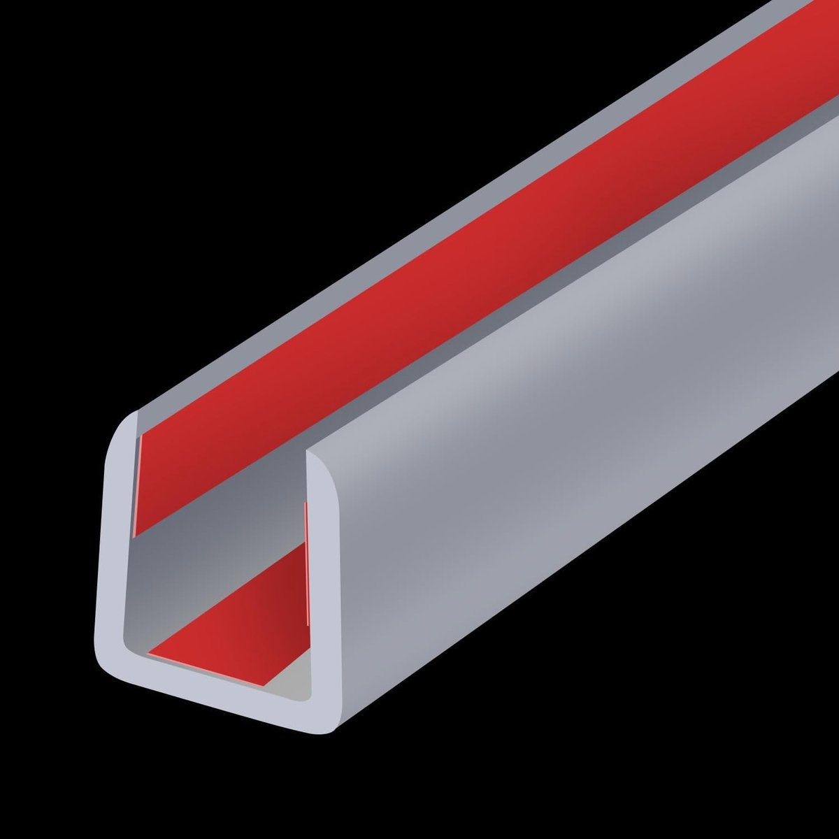 Rubberen randafwerking, flexibele randafwerking, 10 mm U-kanaalrandbeschermer, zelfklevende randbeschermers voor multiplex, glas, flexiglas en plaatonderdelen, 6 m, grijze kleur