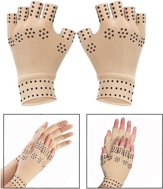 1 paar compressiehandschoenen met magneten, anti-artritis magnetische therapie handschoenen voor gezondheid — afbeelding 3