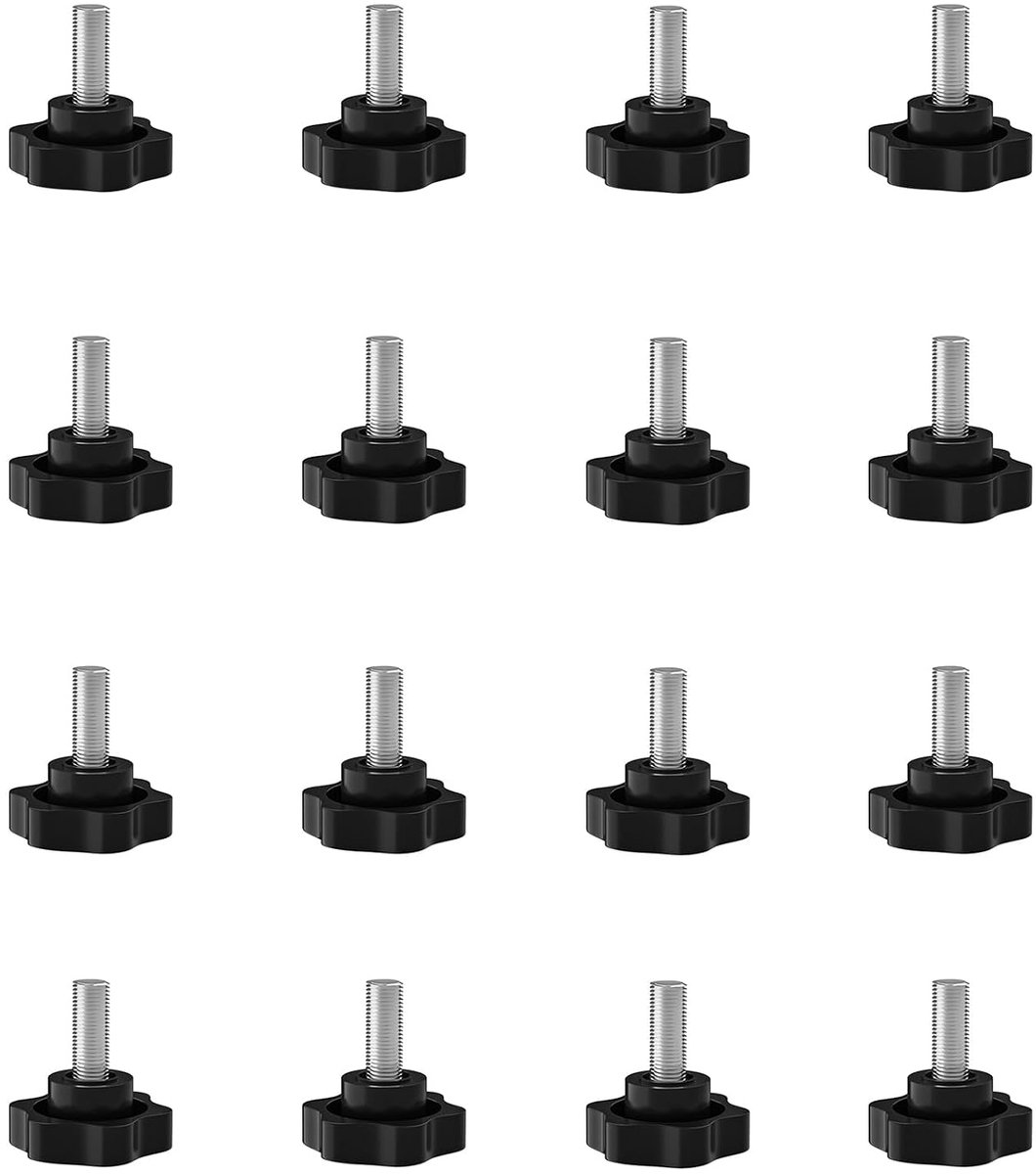 16 stuks M5 sterkopschroef stergreepschroef ratelsleutelschroef sterschroef stergreep schroeven stergreep draad klemknop voor machine industrie apparatuur (M5x16mm)