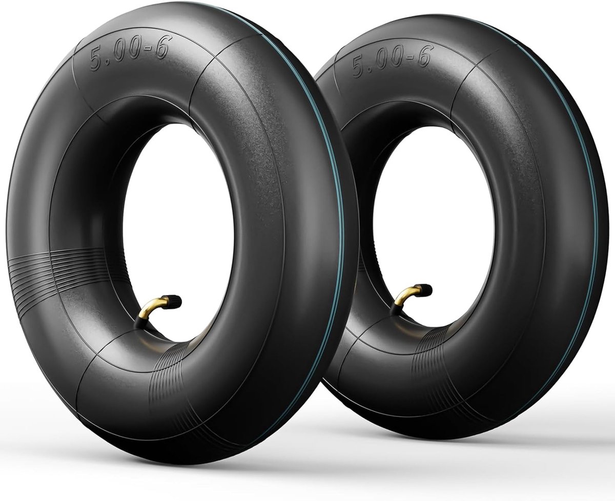 2 stuks 13 x 5.00-6 slang met gebogen ventiel, 13 x 5.00-6 opblaasbare slang voor grasmaaiers, kruiwagens, tuinaanhangers, go-karts, strandwagen, graspers, microfrees, vloerfrees, kruiwagen