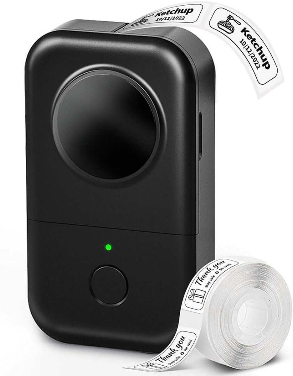 Etiketteerapparaat D30, Bluetooth labelprinter, draagbaar labelprinter, oplaadbaar, zonder inkt, mini-labelprinter voor thuis, plotter, zwart