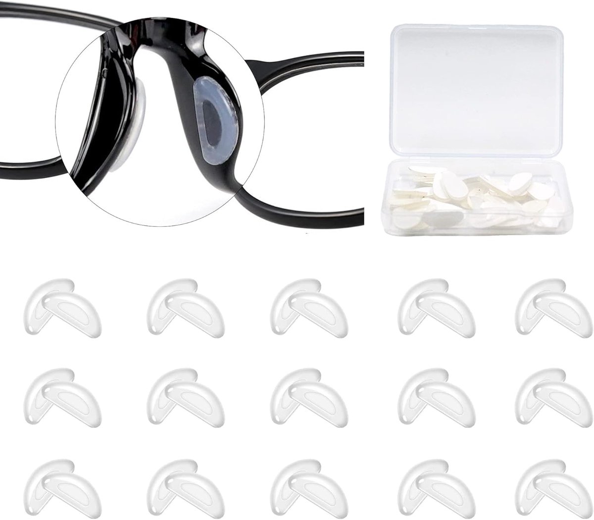 15 paar zelfklevende bril neuspads (wit)